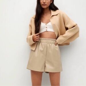 Mango faux leather shorts